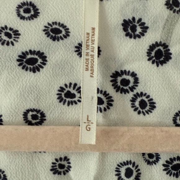 Free People Lady Bohemian Bell Floral Crop Smock Top Blue Boho Button Blouse L - Picture 5 of 13